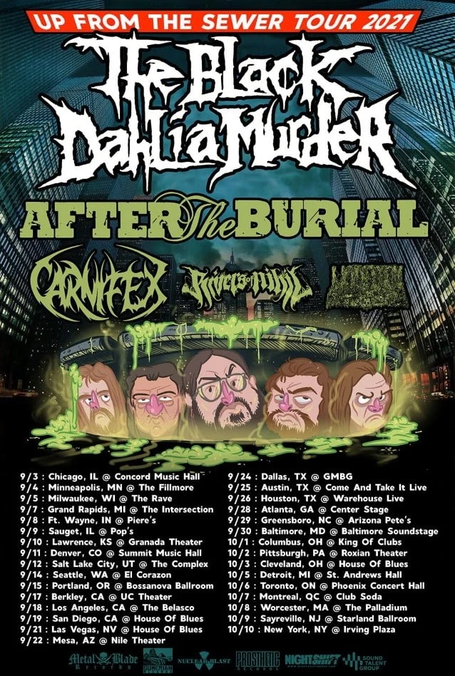 black dahlia murder tour dates 2021, THE BLACK DAHLIA MURDER Announces Summer/Fall 2021 North American Tour