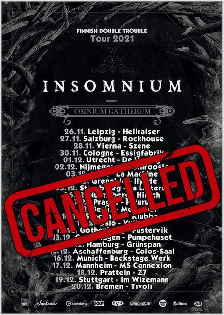 insomnium tour dates, INSOMNIUM Cancel All Upcoming European Tour Dates