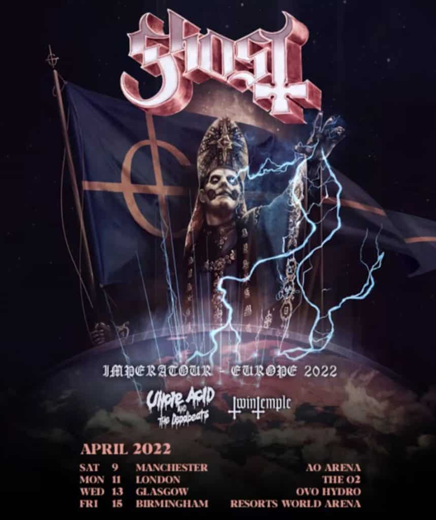 ghost uk europe tour dates, GHOST Announce UK/Europe ‘Imperatour’ Tour Dates For 2022
