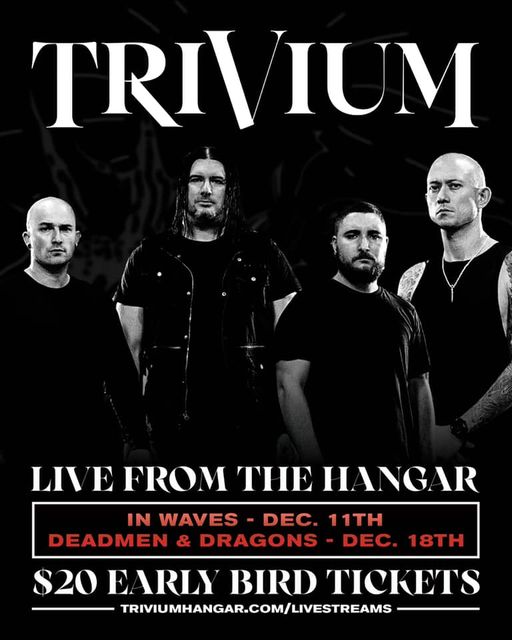trivium livestream shows, TRIVIUM Announce “In Waves” 10th Anniversary Livestream Shows