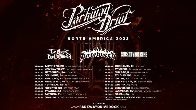 parkway drive tour dates, PARKWAY DRIVE Announce North American Tour Dates  With HATEBREED And THE BLACK DAHLIA MURDER