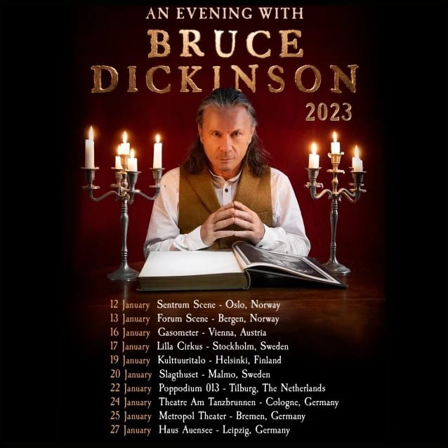 bruce dickinson,iron maiden,iron maiden singer,iron maiden bruce dickinson,bruce dickinson spoken word tour,bruce dickinson tour 2023, IRON MAIDEN&#8217;s BRUCE DICKINSON Announces Early 2023 European Spoken-Word Tour Dates